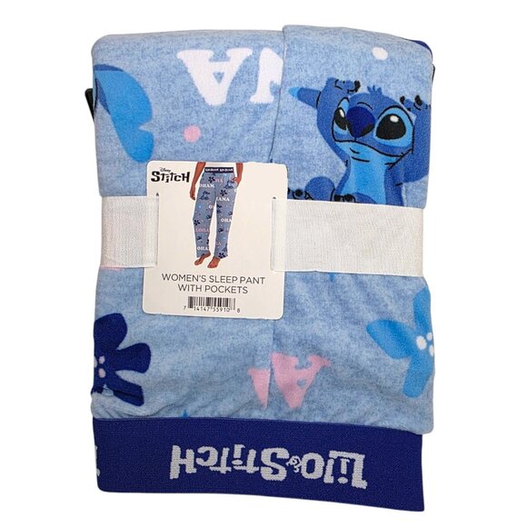 Disney Sleep Pants Pockets Lilo & Stitch Womens Soft Fabric Elastic Waistband - Picture 4 of 8